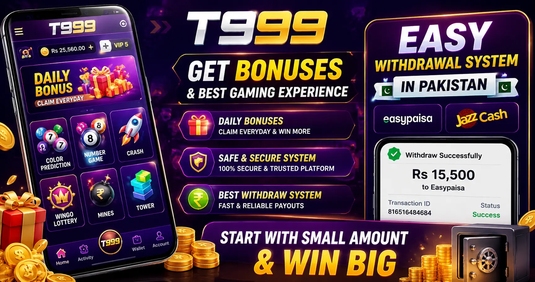 easy paisa deposit in t999 game wallet"